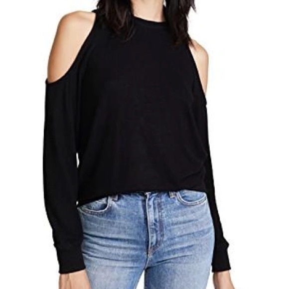 NWT Z Supply Marled Cold Shoulder Size Large Color Black - Picture 2 of 2